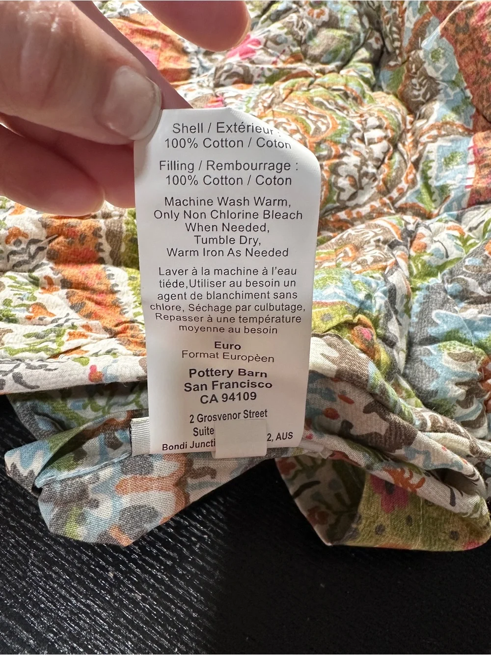 Pottery Barn Zia paisley ikat quilted Euro pillow cover Sham NWOT